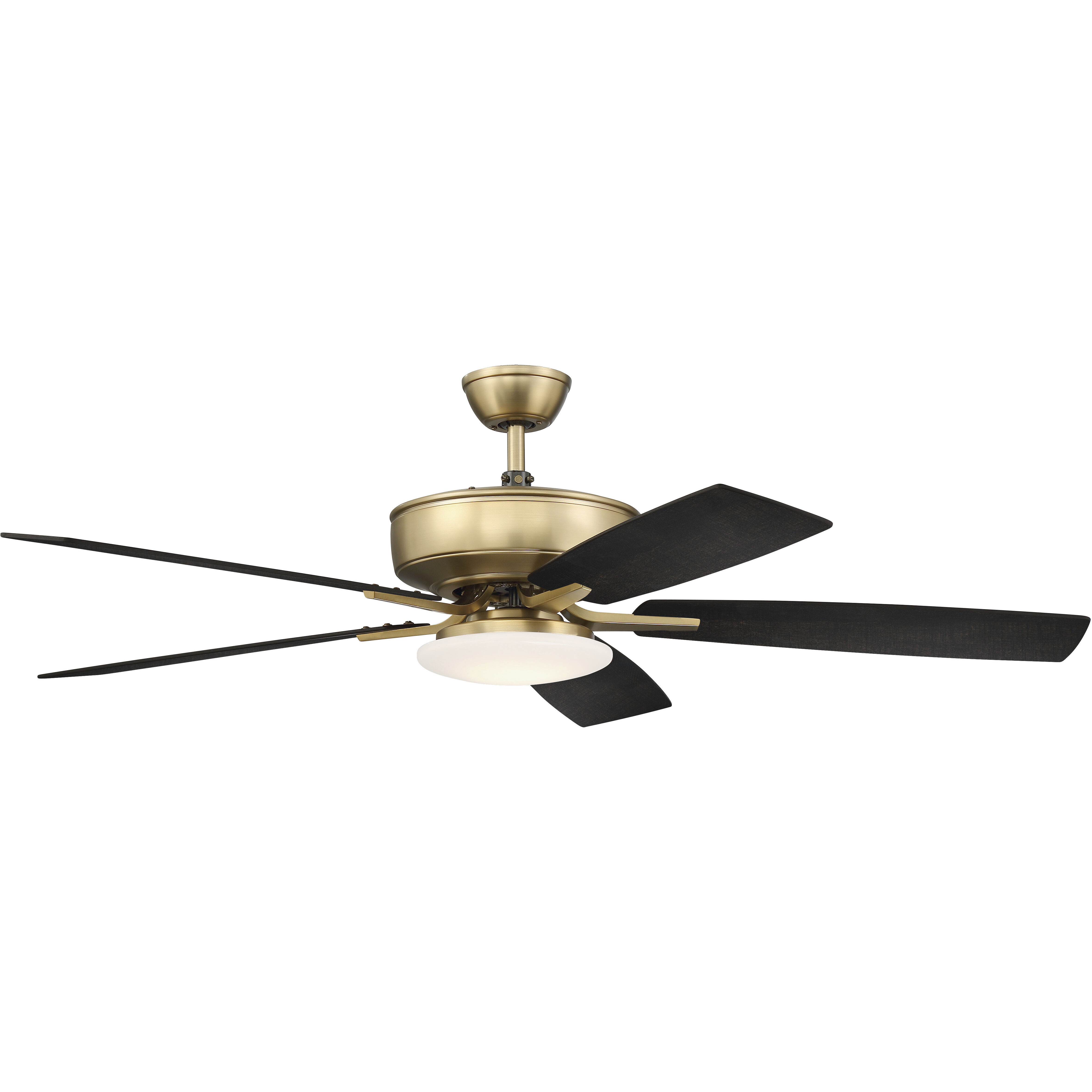 Craftmade P112SB5-52BWNFB Pro Plus 112 52 inch Satin Brass with Black  Walnut/Flat Black Blades Contractor Ceiling Fan, Slim