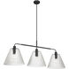 Pleated 3 Light 14 inch Flat Black Island Light Ceiling Light