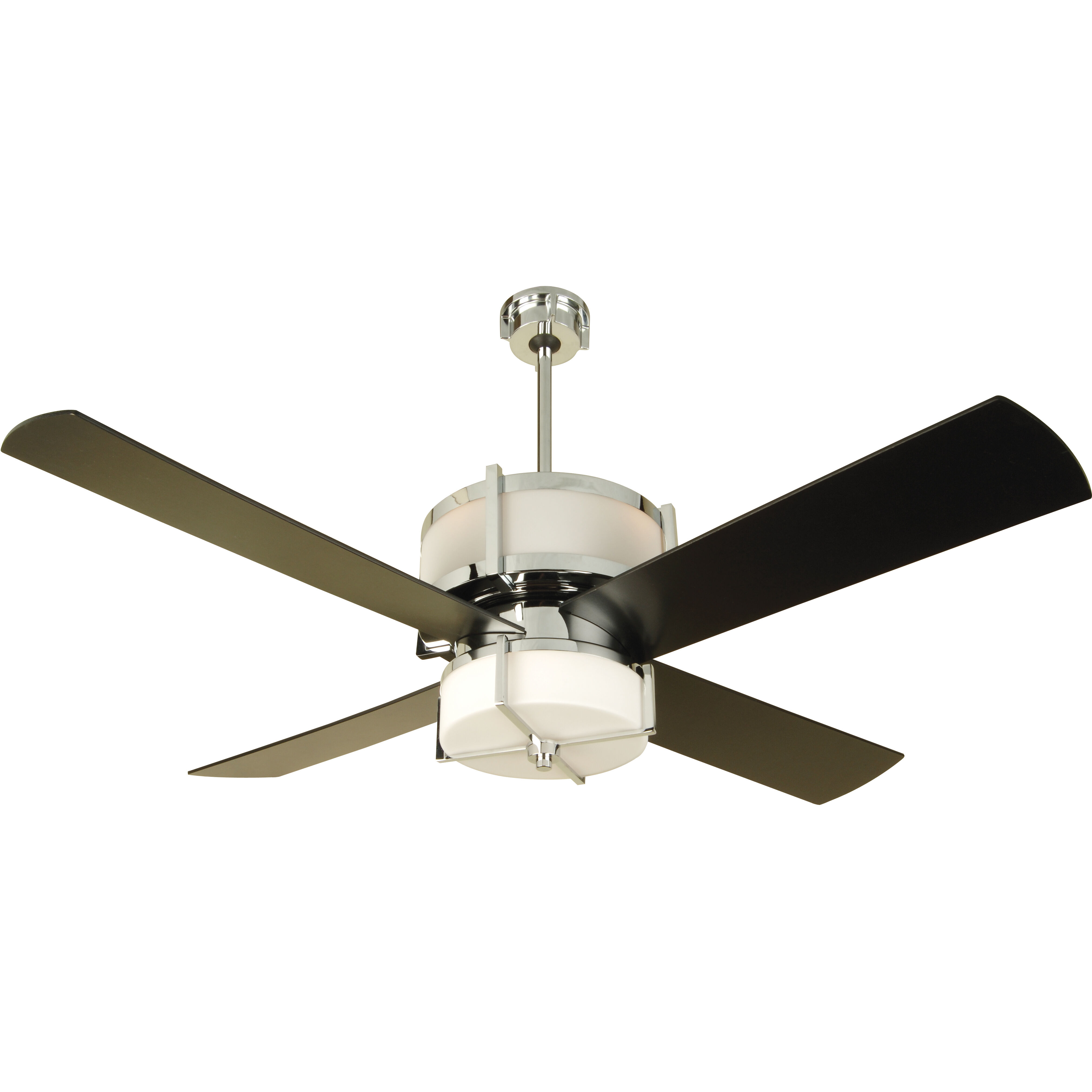 Midoro 56 inch Chrome with Black Blades Ceiling Fan