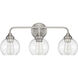 Glenda 3 Light 23 inch Brushed Polished Nickel Vanity Light Wall Light