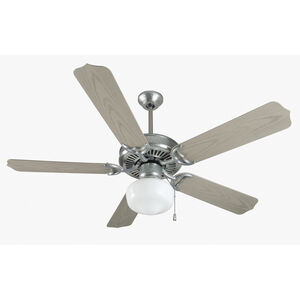Porch Fan 52 inch Galvanized with Outdoor Weathered Pine Blades Outdoor Ceiling Fan Kit in Cased White Glass, Outdoor Standard Weathered Pine