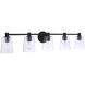 Emilio 5 Light 42 inch Flat Black Vanity Light Wall Light