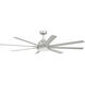 Rush 65 inch Painted Nickel with Painted Nickeld Blades Ceiling Fan (Blades Included) in Polished Nickel