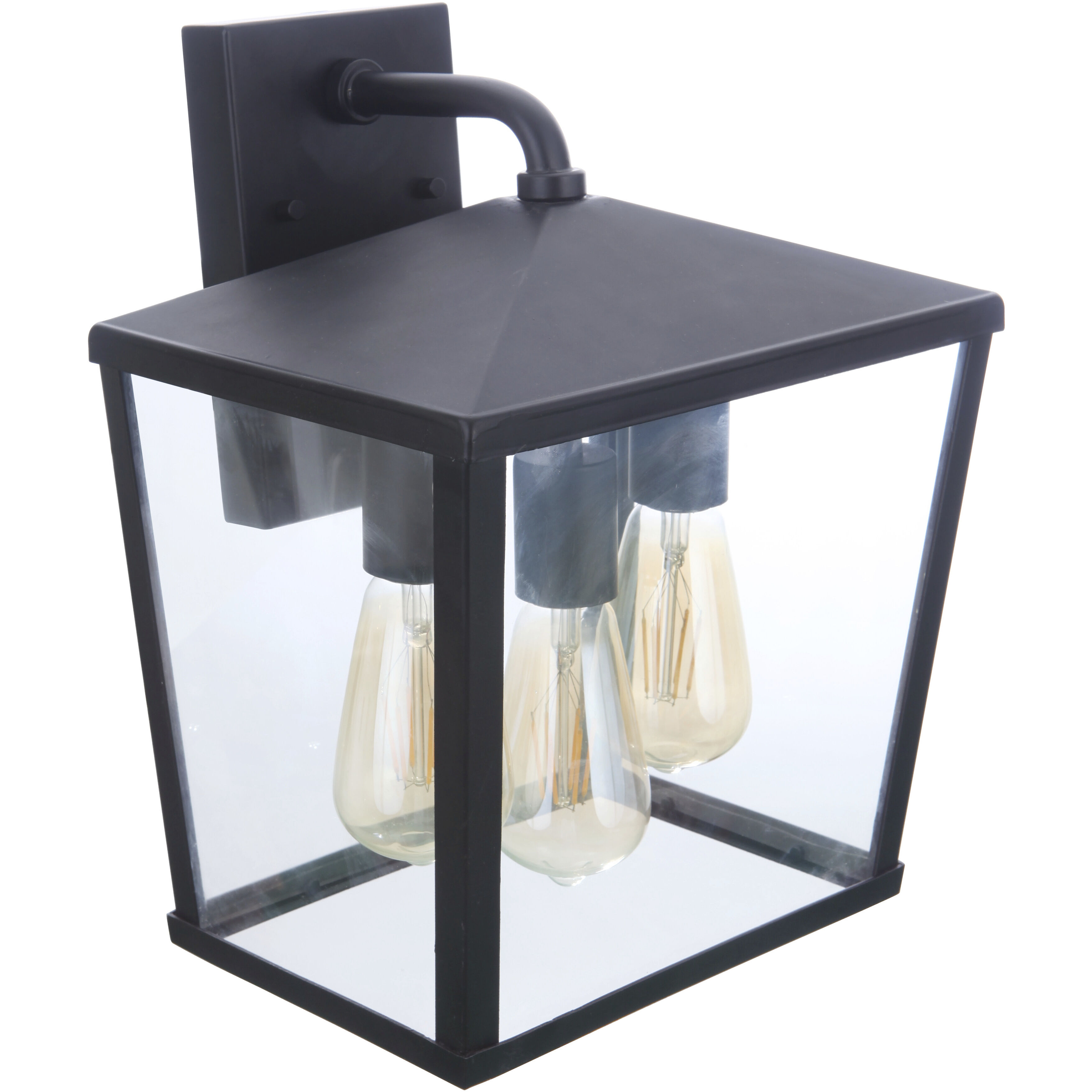 Olsen 3 Light 13 inch Midnight Outdoor Wall Lantern