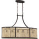 Malaya 6 Light 31.75 inch Aged Bronze Brushed Island Ceiling Light