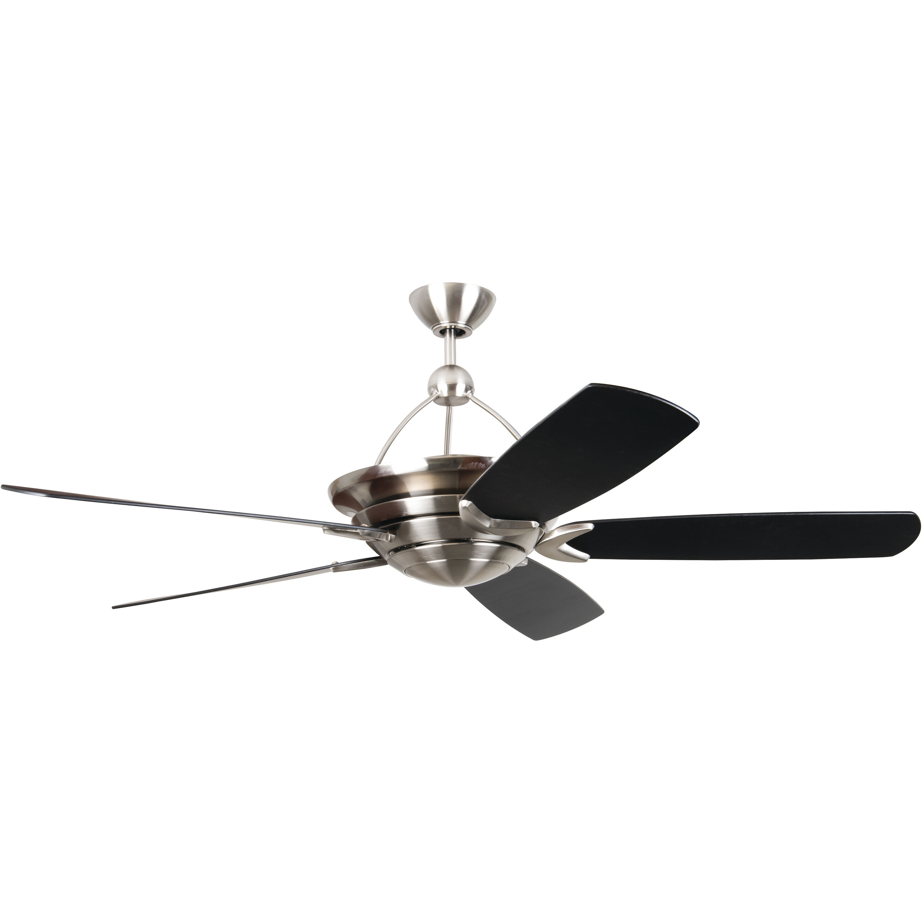 Vesta 60 inch Brushed Polished Nickel with Flat Black/Walnut Blades Ceiling Fan