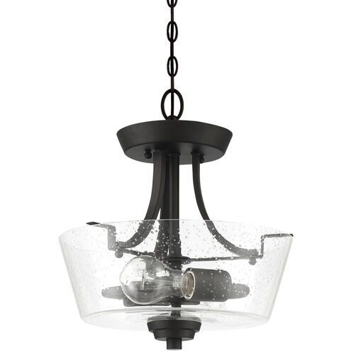 Neighborhood Grace 2 Light 13 inch Espresso Convertible Semi Flush Ceiling Light in Clear Seeded, Neighborhood Collection