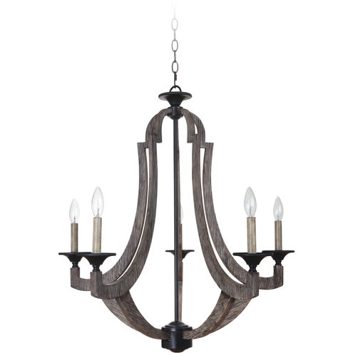 Winton 5 Light 29.5 inch Weathered Pine Chandelier Ceiling Light
