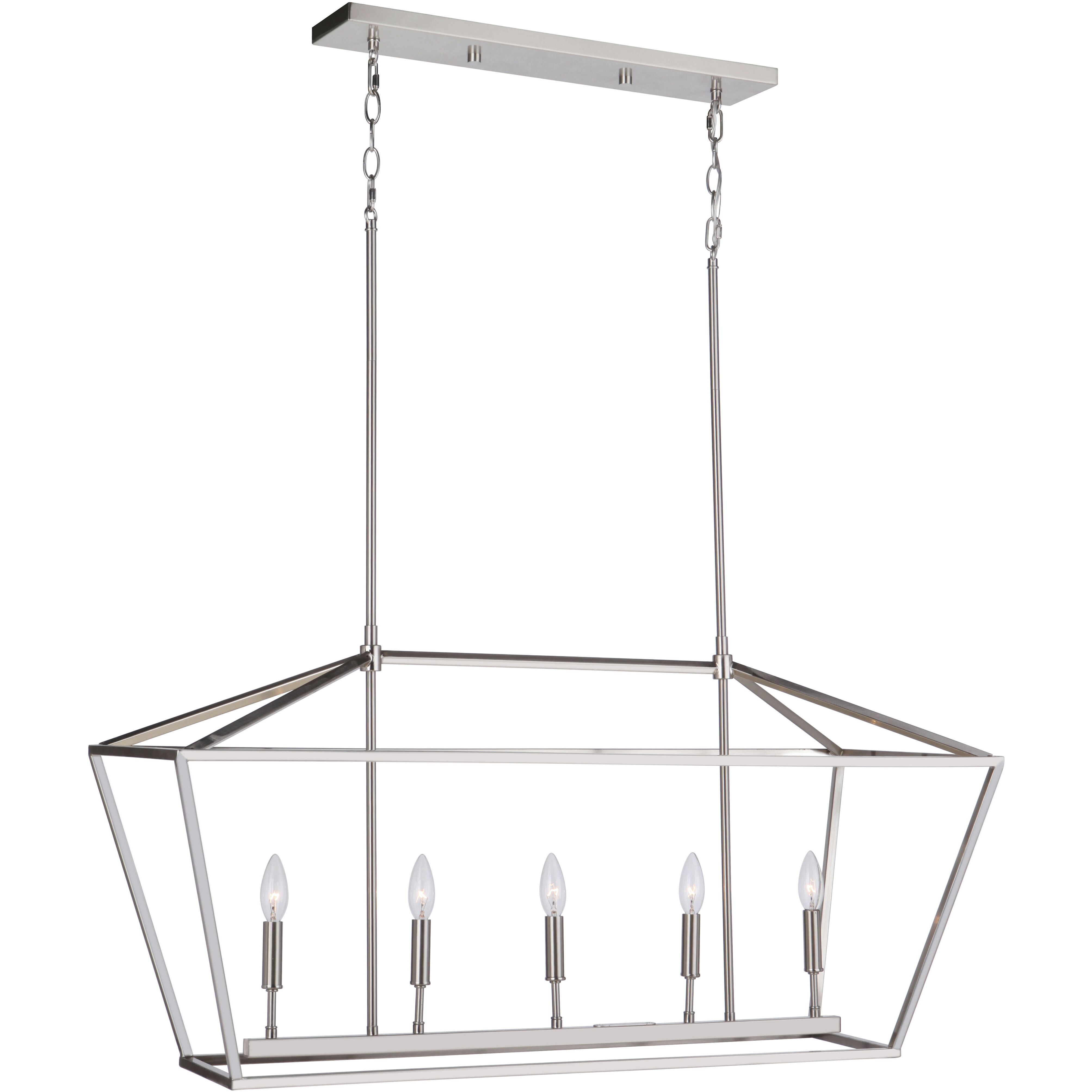 Flynt II Island Light Ceiling Light in Flat Black/Brushed Polished Nickel