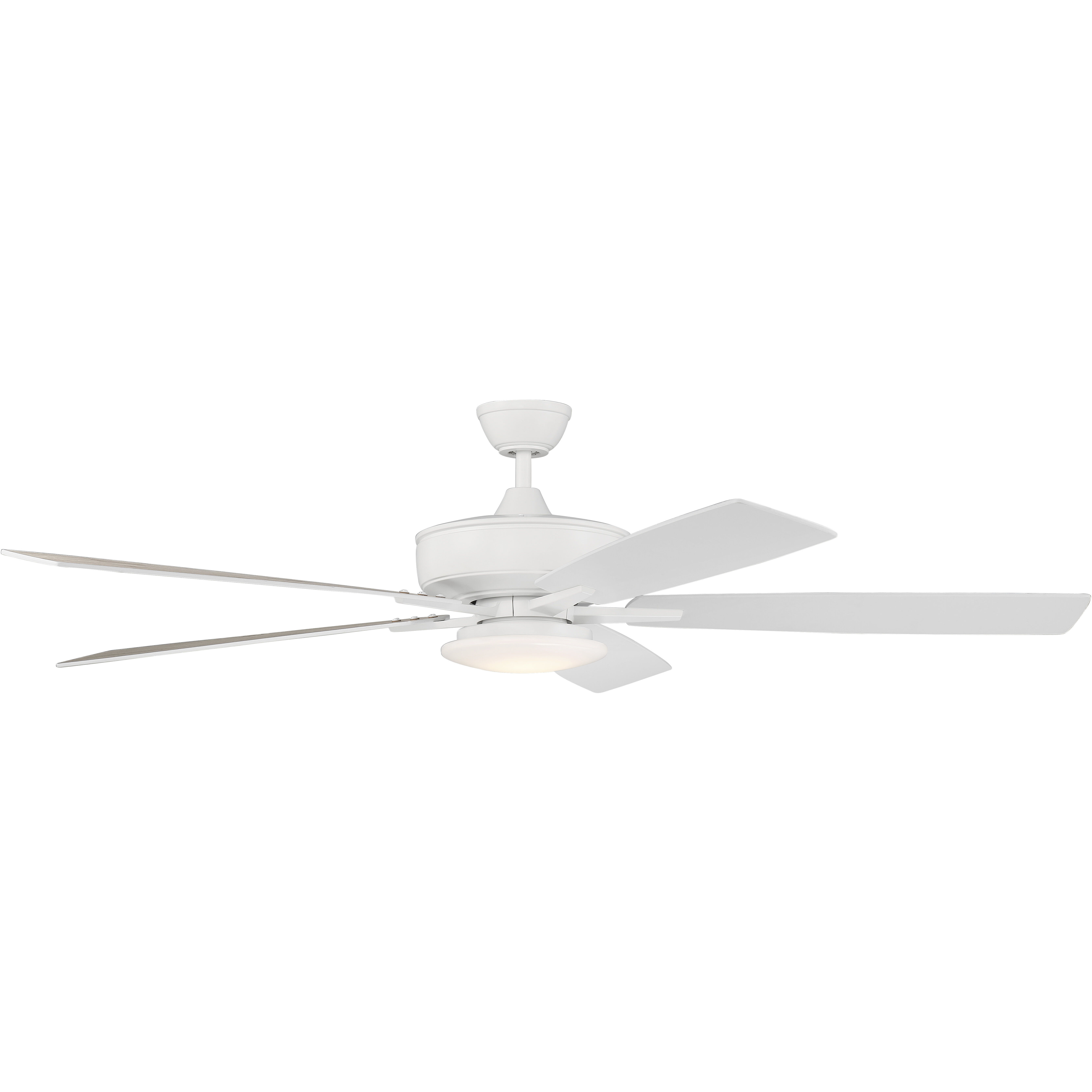 Super Pro 112 60 inch White with White/Washed Oak Blades Contractor Ceiling Fan, Slim