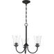 Neighborhood Gwyneth 3 Light 20 inch Flat Black Chandelier Ceiling Light in Clear Seeded, Neighborhood Collection