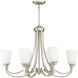 Grace 6 Light 32 inch Brushed Polished Nickel Linear Chandelier Ceiling Light, Jeremiah