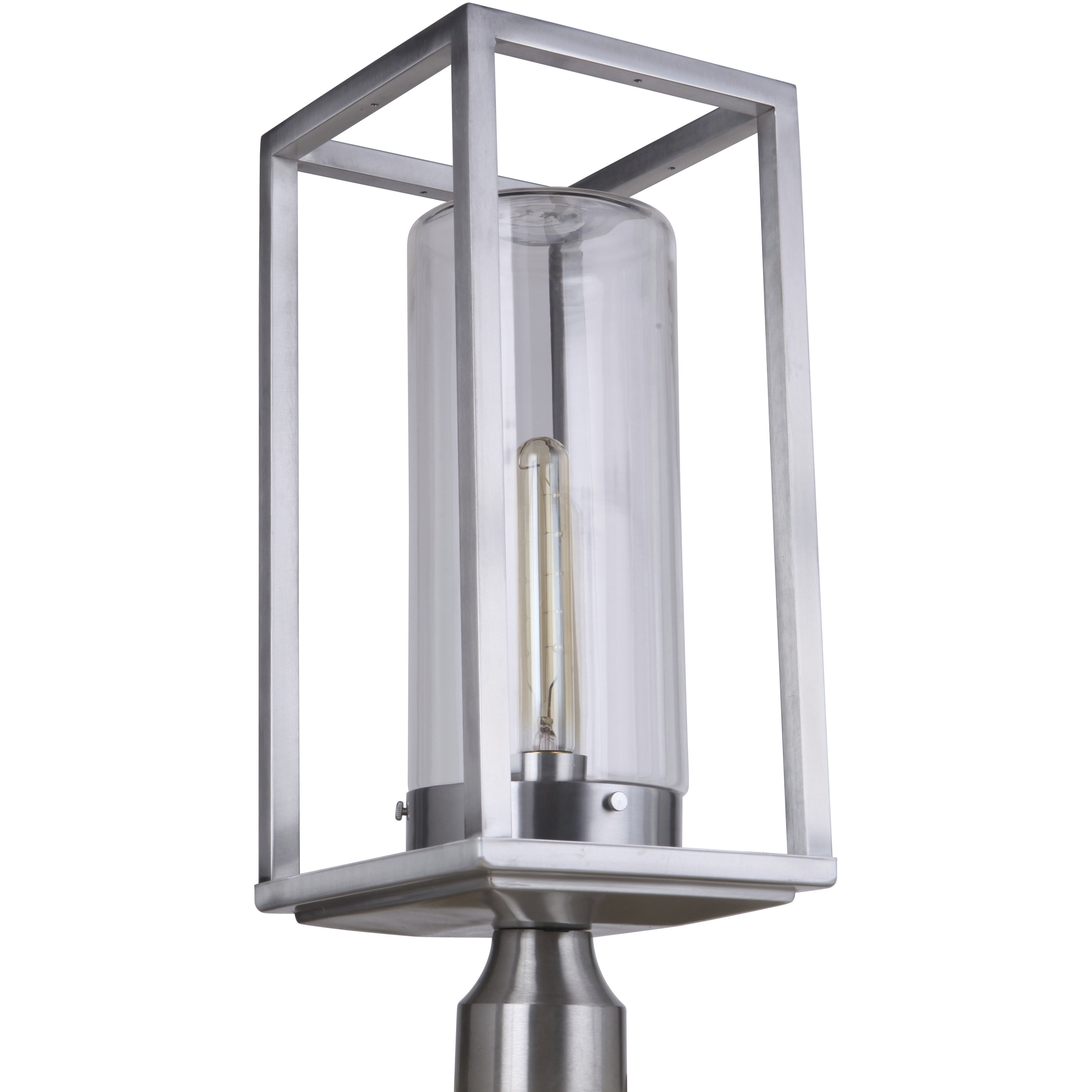 Neo 1 Light 17 inch Satin Aluminum Outdoor Post Light