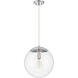 Gaze 1 Light 14 inch Chrome Pendant Ceiling Light in Clear Glass