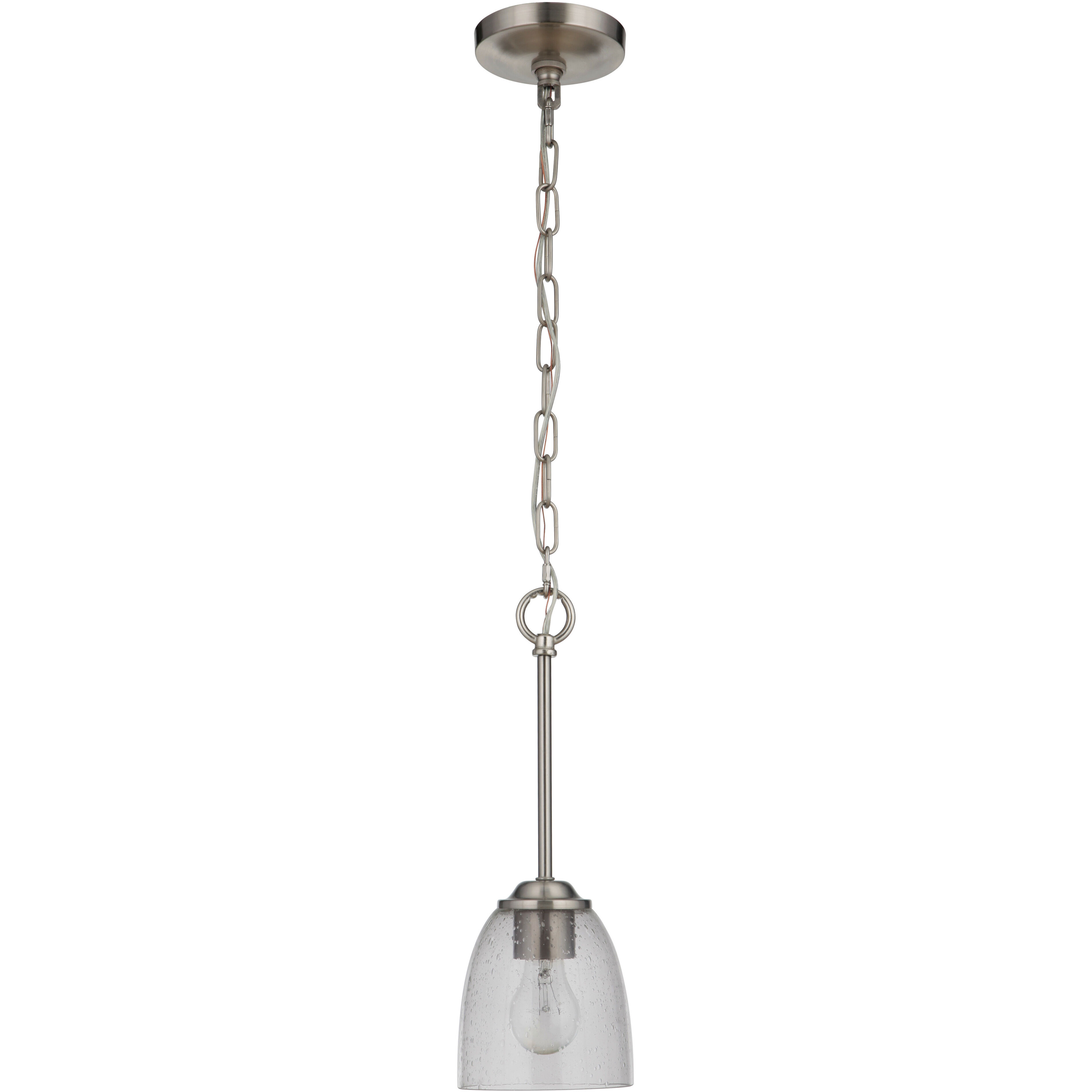 Neighborhood Serene 1 Light 5.5 inch Brushed Polished Nickel Mini Pendant Ceiling Light, Neighborhood Collection
