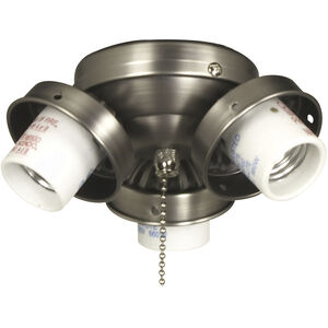 Universal 3 Light Incandescent Brushed Chrome Fan Light Fitter in Brushed Polished Nickel, Shades Sold Separately