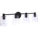 Emilio 4 Light 33 inch Flat Black Vanity Light Wall Light