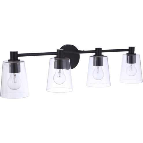 Emilio 4 Light 33 inch Flat Black Vanity Light Wall Light