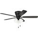 Wheeler 52 inch Flat Black with Flat Black/Greywood Blades Fan