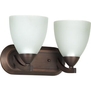 Almeda 2 Light 13 inch Old Bronze Vanity Light Wall Light in White Frosted Glass