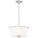 Neighborhood Gwyneth 2 Light 13 inch Brushed Polished Nickel Convertible Semi Flush Ceiling Light in White Frost Glass, Neighborhood Collection