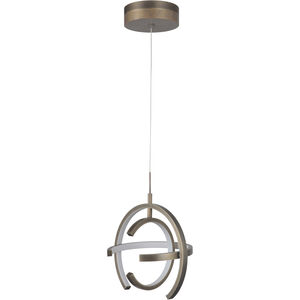Dolby LED 14 inch Patina Aged Brass Pendant Ceiling Light in Hue