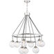 Que 9 Light 31.25 inch Chrome Chandelier Ceiling Light
