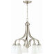 Neighborhood Grace 5 Light 24 inch Brushed Polished Nickel Down Chandelier Ceiling Light in White Frosted Glass, Jeremiah
