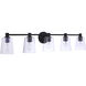 Emilio 5 Light 42 inch Flat Black Vanity Light Wall Light