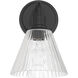 Pleated 1 Light 7.13 inch Flat Black Wall Sconce Wall Light