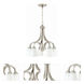 Neighborhood Grace 5 Light 24 inch Brushed Polished Nickel Down Chandelier Ceiling Light in White Frosted Glass, Jeremiah