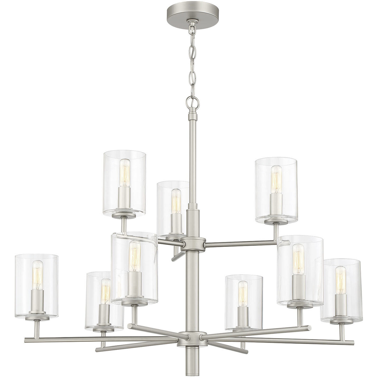 Hailie 9 Light 32 inch Satin Nickel Chandelier Ceiling Light