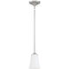 Neighborhood Gwyneth 1 Light 5 inch Brushed Polished Nickel Mini Pendant Ceiling Light in White Frost Glass, Neighborhood Collection