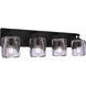 Andie 4 Light 28 inch Flat Black Vanity Light Wall Light