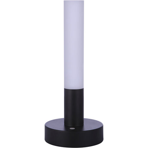Rechargable Portable 11 inch 5 watt Flat Black Table Lamp Portable Light, Cylinder