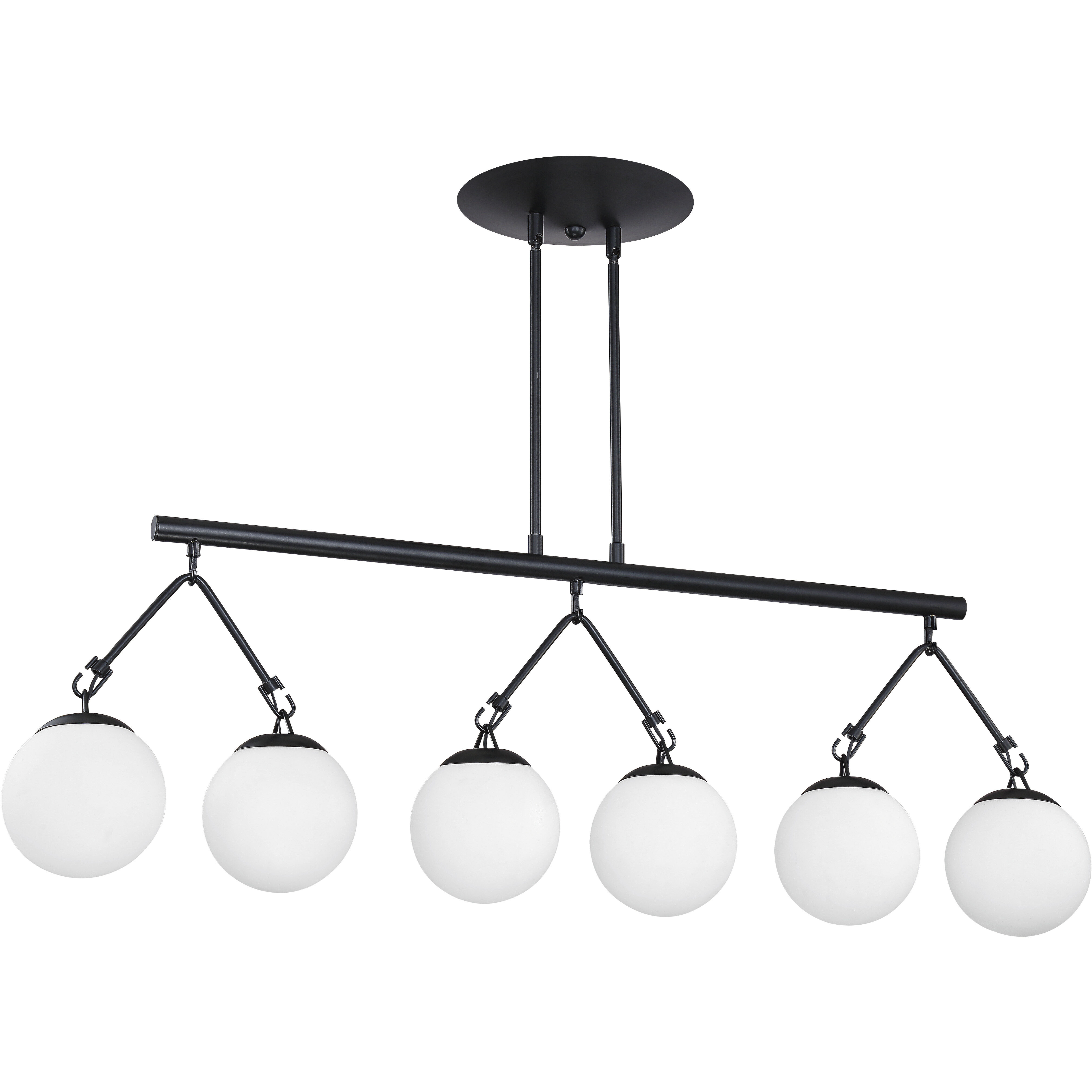Orion 6 Light 45.25 inch Flat Black Island Light Ceiling Light