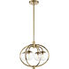 Piltz 4 Light 22 inch Satin Brass Chandelier Ceiling Light