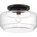 Peri 1 Light 14 inch Flat Black Flushmount Ceiling Light