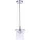 Canon 1 Light 7.5 inch Satin Aluminum Outdoor Pendant