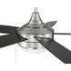 Phaze 52 inch Brushed Polished Nickel with Brushed Nickel/Greywood Blades Ceiling Fan
