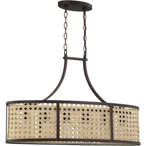 Malaya 6 Light 31.75 inch Aged Bronze Brushed Island Ceiling Light