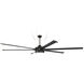 Prost 102 inch Flat Black with Flat Black Wingtip Blades Ceiling Fan, Blades Included
