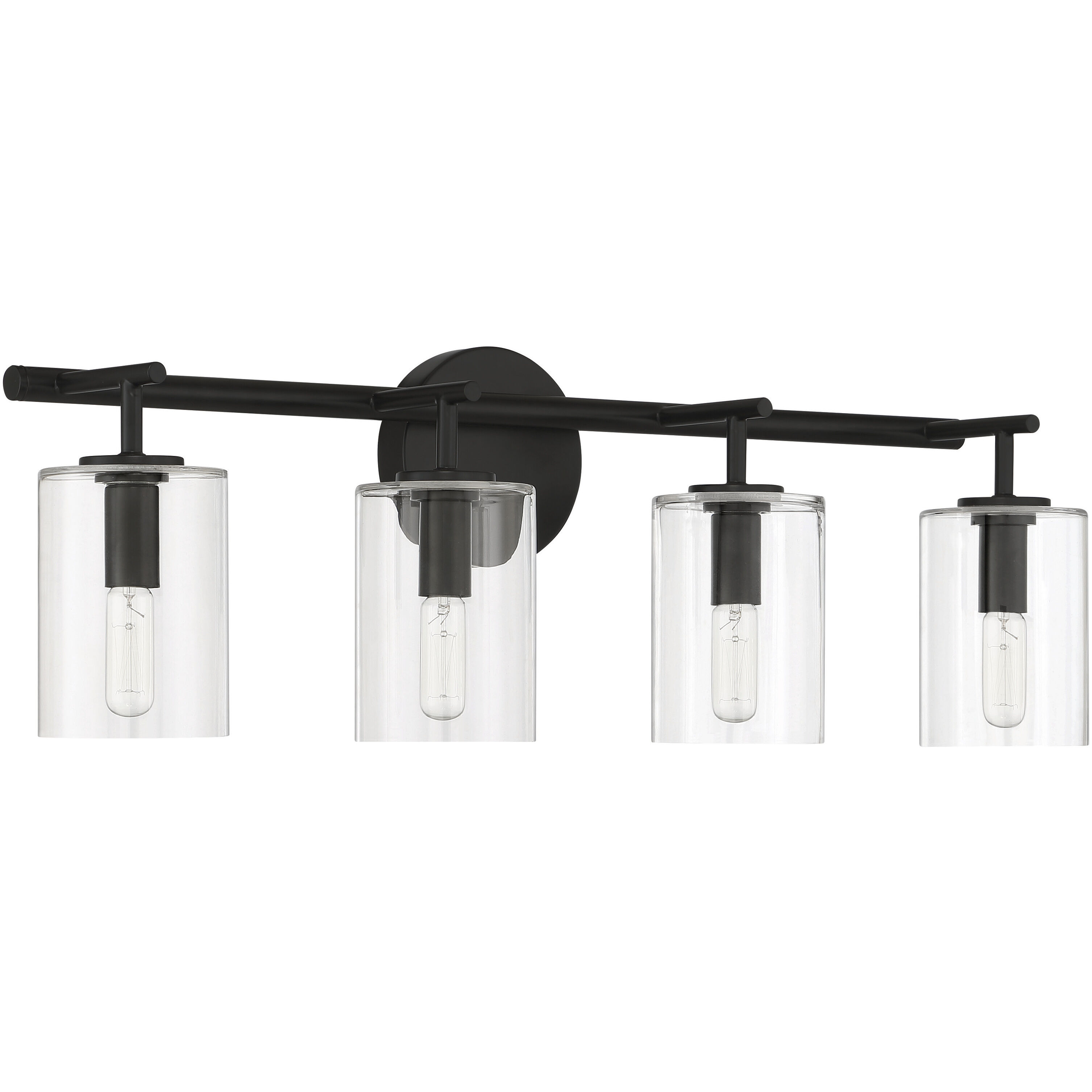 Hailie 4 Light 28 inch Flat Black Vanity Light Wall Light