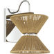 Serena 1 Light 9 inch Chrome/Walnut Wall Sconce Wall Light in Chrome and Walnut