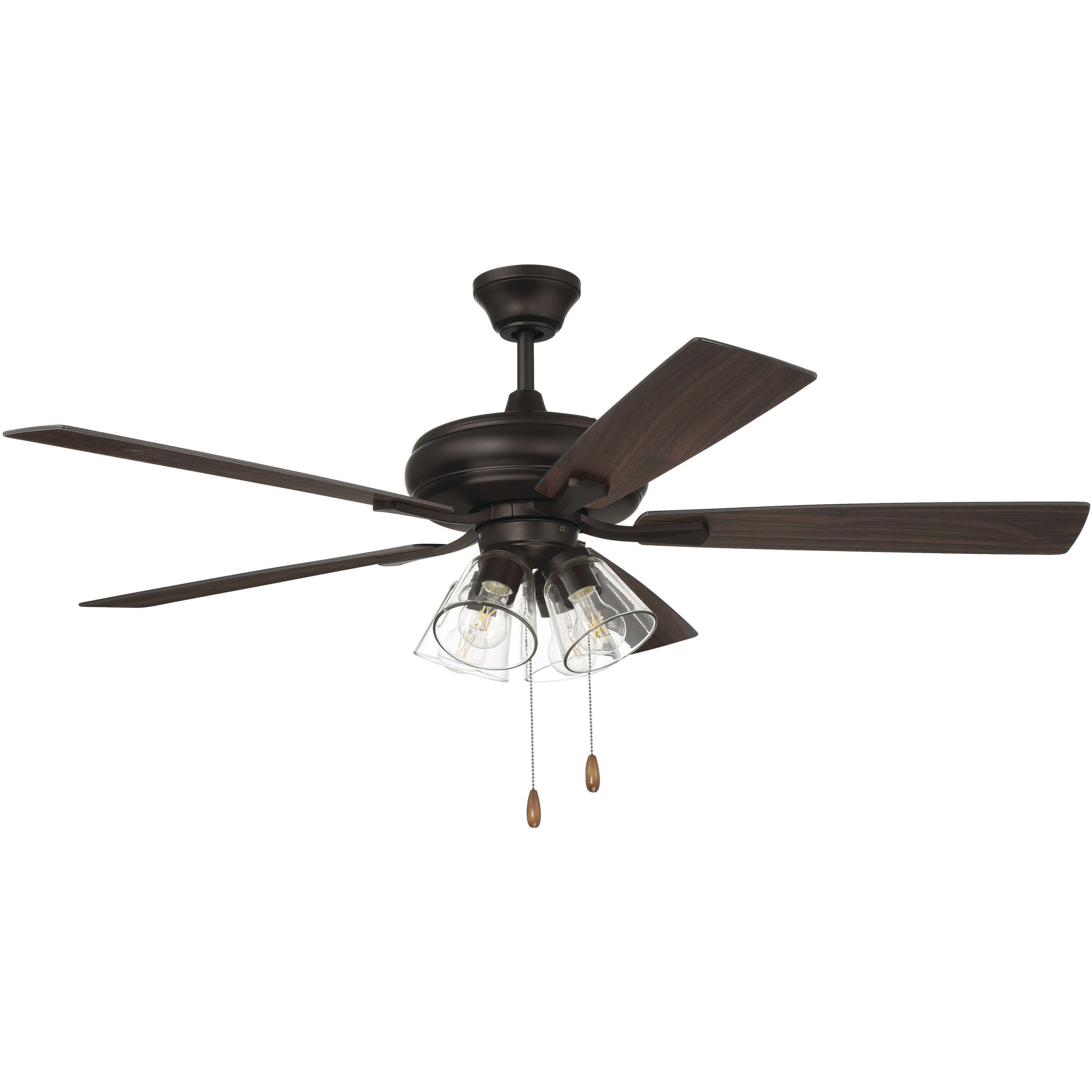 Eos 52 inch Espresso with Espresso/Walnut Blades Ceiling Fan (Blades Included), Contractor Fan