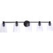 Emilio 5 Light 42 inch Flat Black Vanity Light Wall Light