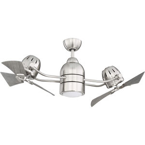 Bellows Duo 50 inch Brushed Polished Nickel with Greywood Blades Indoor/Outdoor Ceiling Fan