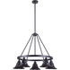Union 5 Light 35 inch Oiled Bronze Gilded Outdoor Chandelier