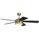 Braxton 52 inch Satin Brass with Flat Black/Mesquite Blades Ceiling Fan