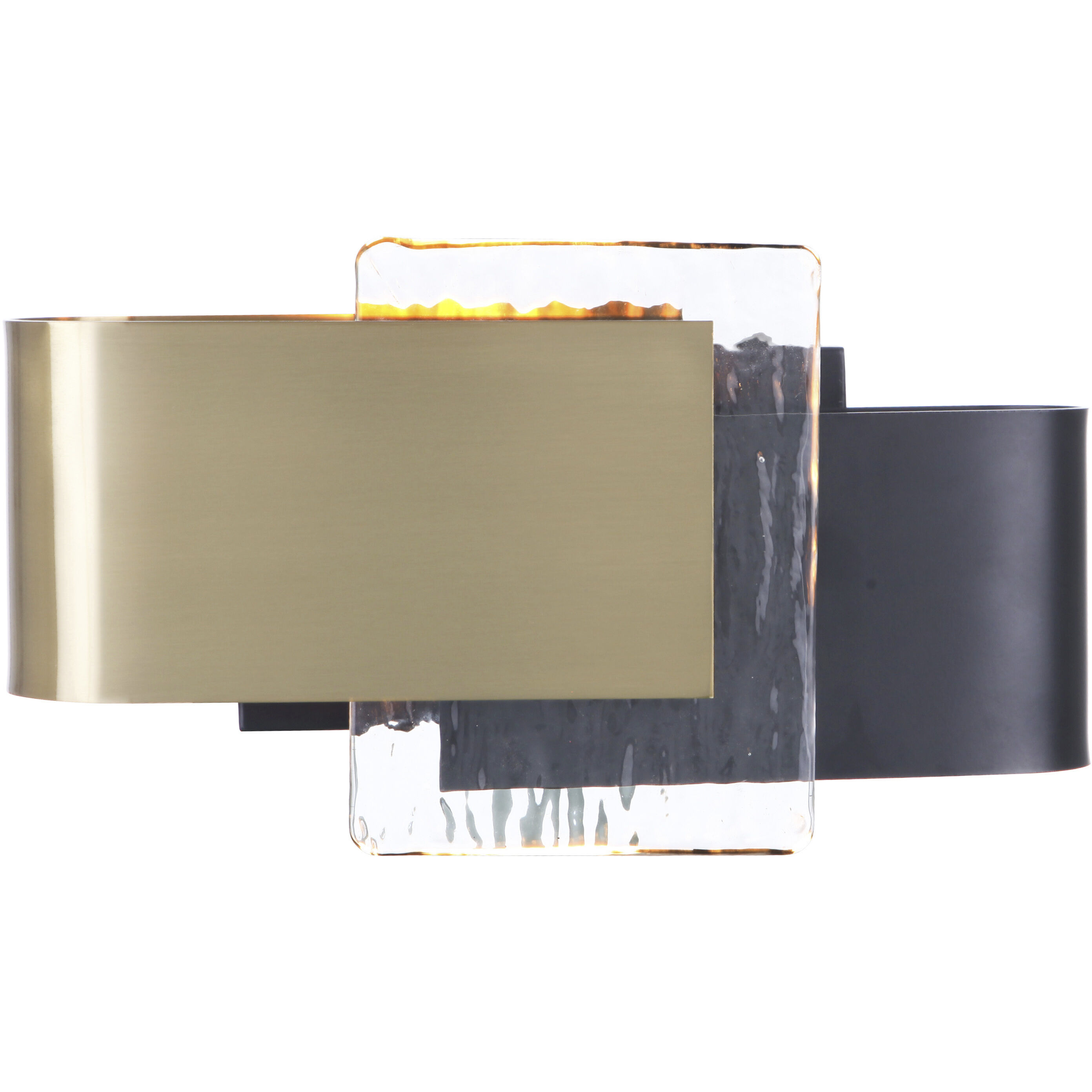 Harmony LED 12 inch Flat Black / Satin Brass Wall Sconce Wall Light